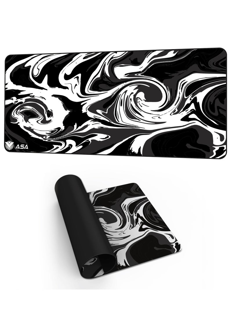 أيه أس أيه وسادة ماوس ممتدة 90 × 40 سم بقاعدة مطاطية غير قابلة للانزلاق مع حواف مخيطة وسطح قماشي ناعم ومقاوم للماء - Image 1