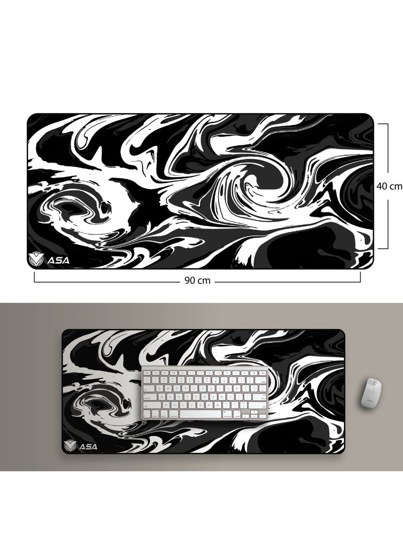 أيه أس أيه وسادة ماوس ممتدة 90 × 40 سم بقاعدة مطاطية غير قابلة للانزلاق مع حواف مخيطة وسطح قماشي ناعم ومقاوم للماء - Image 3