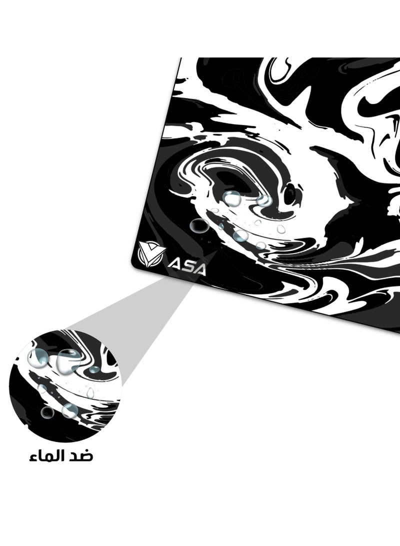 أيه أس أيه وسادة ماوس ممتدة 90 × 40 سم بقاعدة مطاطية غير قابلة للانزلاق مع حواف مخيطة وسطح قماشي ناعم ومقاوم للماء - Image 4