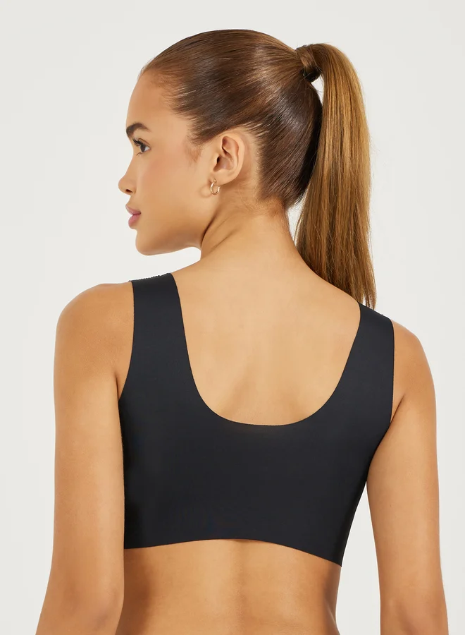 Styli Pack of 3 - Padded Non-Wired Full Support Mesh Front Lace Cup Crop Top