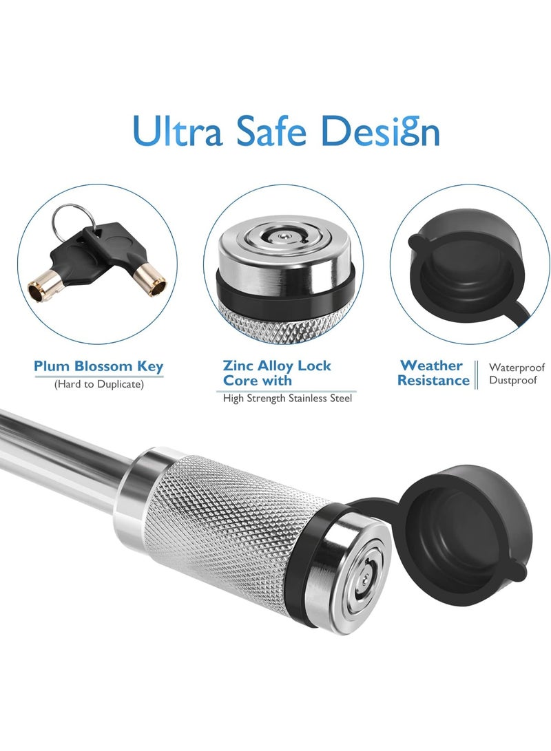 قفل وصلة المقطورة، مسمار قفل جهاز استقبال وصلة المقطورة، قفل وصلة السحب المانعة للسرقة بغطاء مقاوم للماء ومفتاحين، قفل وصلة السحب المريح لزورق شاحنة السحب، ملحقات السيارة (بيضاء) - Image 5