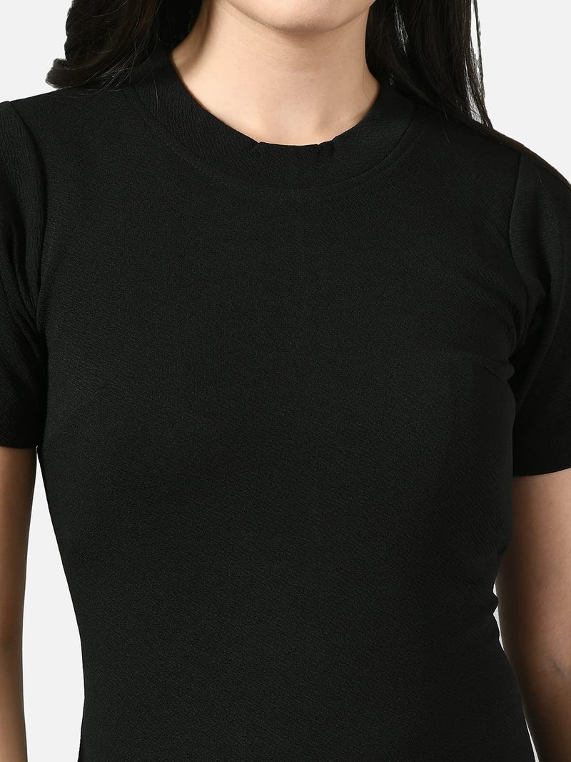 IUGA Women Regular Sleeve Dress Black - Image 4