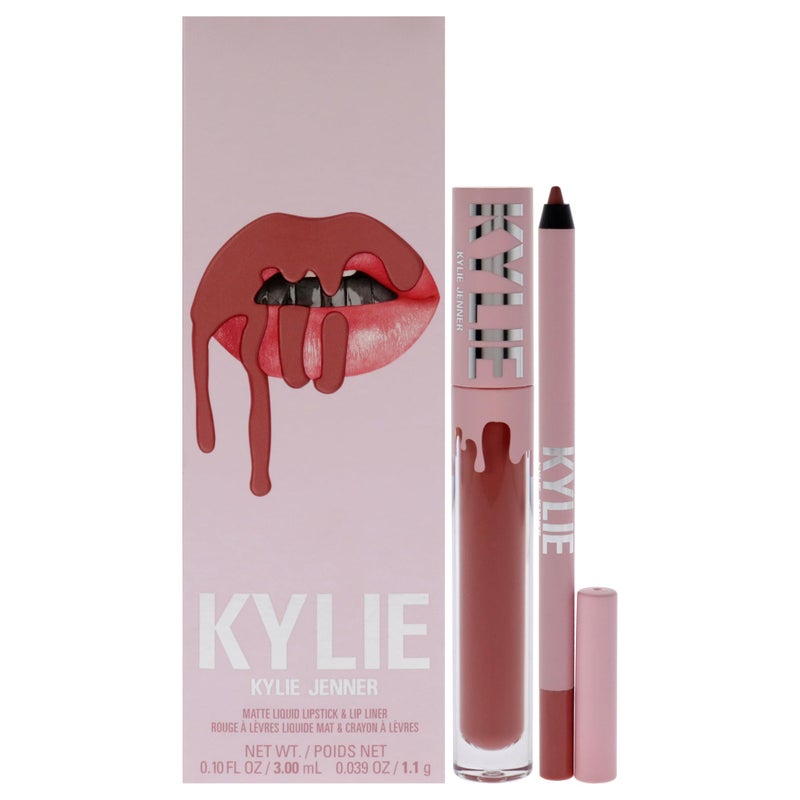 Kylie مجموعة أحمر شفاه مات من كايلي كوزمتيكس - 301 سائل أنجل للنساء - 2 قطعة 0.10 أونصة أحمر شفاه سائل مات، 0.03 أونصة محدد شفاه - Image 1