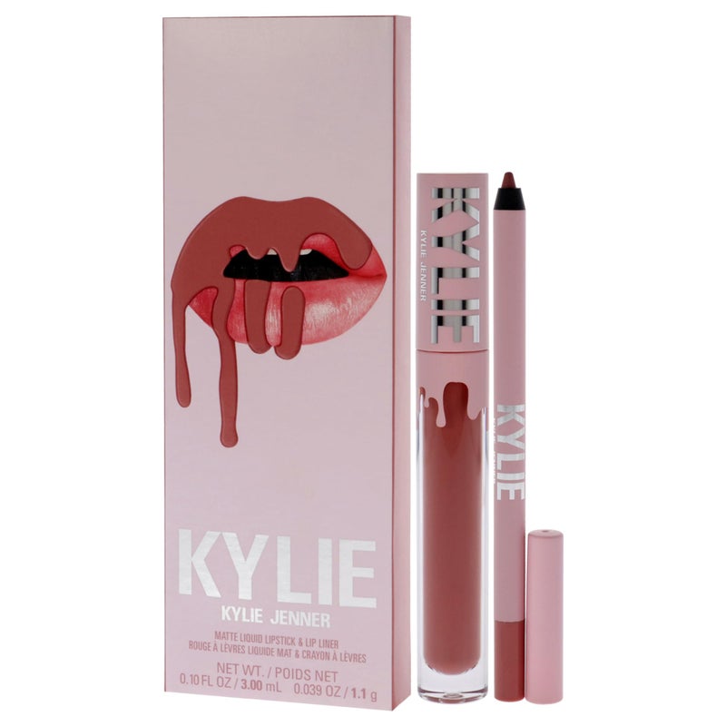 Kylie مجموعة أحمر شفاه مات من كايلي كوزمتيكس - 301 سائل أنجل للنساء - 2 قطعة 0.10 أونصة أحمر شفاه سائل مات، 0.03 أونصة محدد شفاه - Image 4