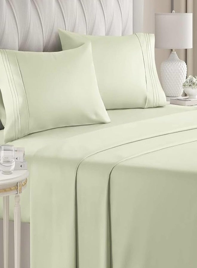 SEM B GRA - Flat BedSheet with 2 Pillow Covers 600 TC 100% Egyptian Cotton Bedsheet Comfortable & Durable Hotel Quality Sheet (Sage, Super King) - Image 1