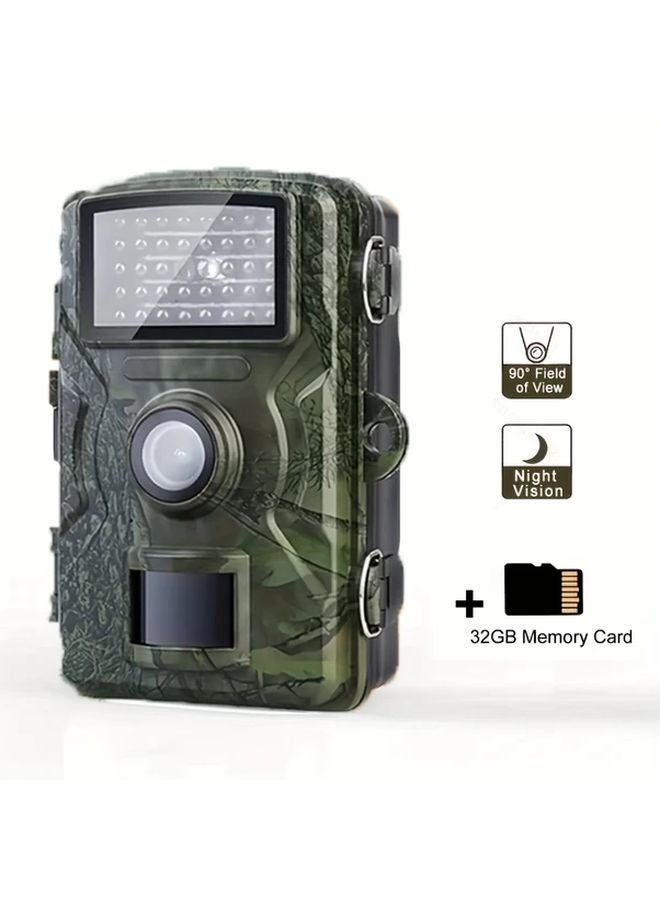 1pc 720P HD Trail Camera With 2 Inch Screen Night Vision 32GB Card Outdoor Wildlife Monitoring - Image 1