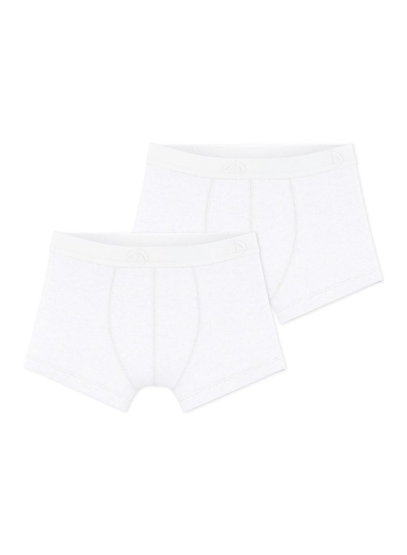 Petit Bateau Boys' White Boxer Shorts - 2-Pack - Image 1