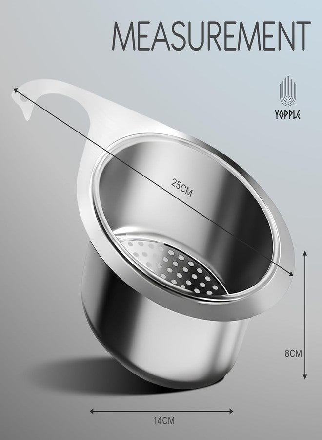 MUKUND Multipurpose Stainless Steel Sink Strainer Basket, Triangle Hanging Drain Rack for Kitchen, Faucet Hanging Food Filter Basket for Fruits, Vegetables, Sponge & Waste Collection - Image 2