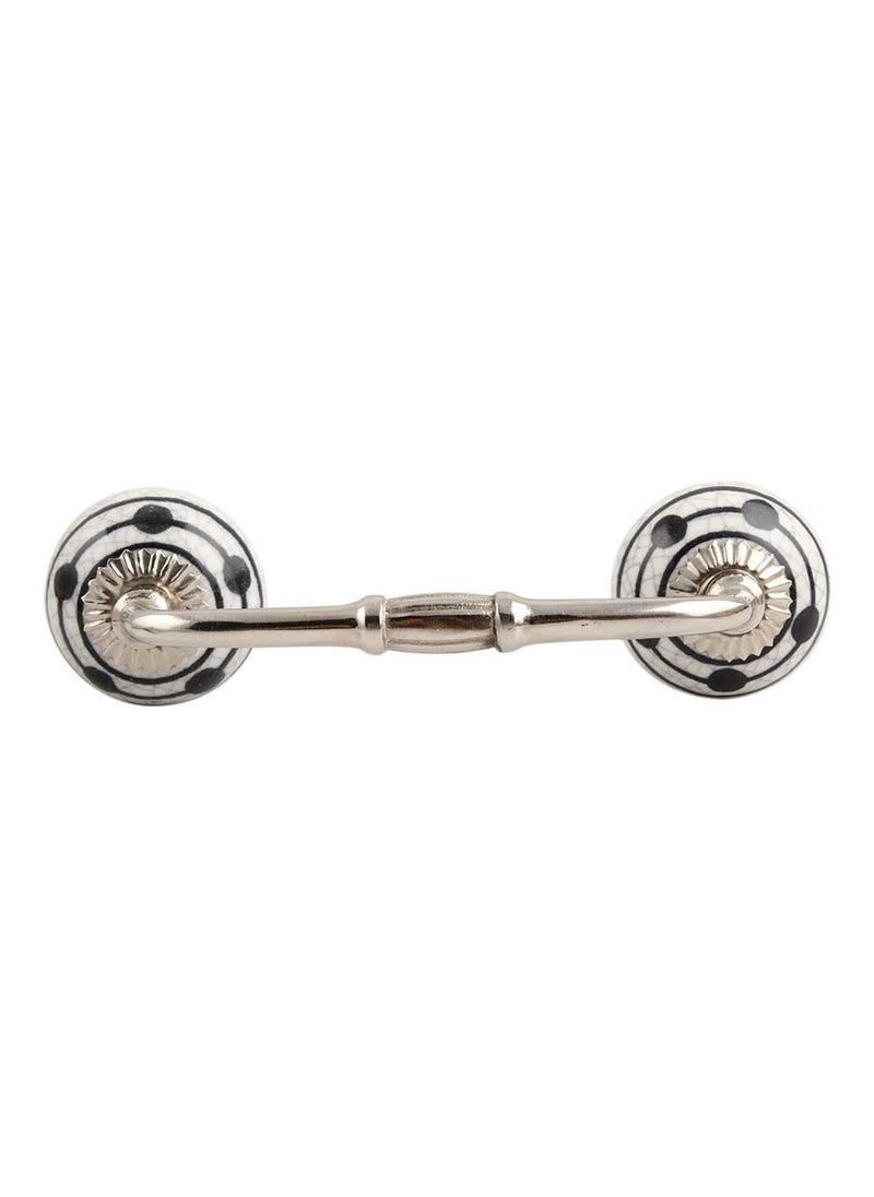 Indian-Shelf IndianShelf 1 Piece Black Kitchen Cabinet Handles for Drawer Pulls Door Dresser Silver Hardware 6 Hole to Hole Stylist  - Image 1