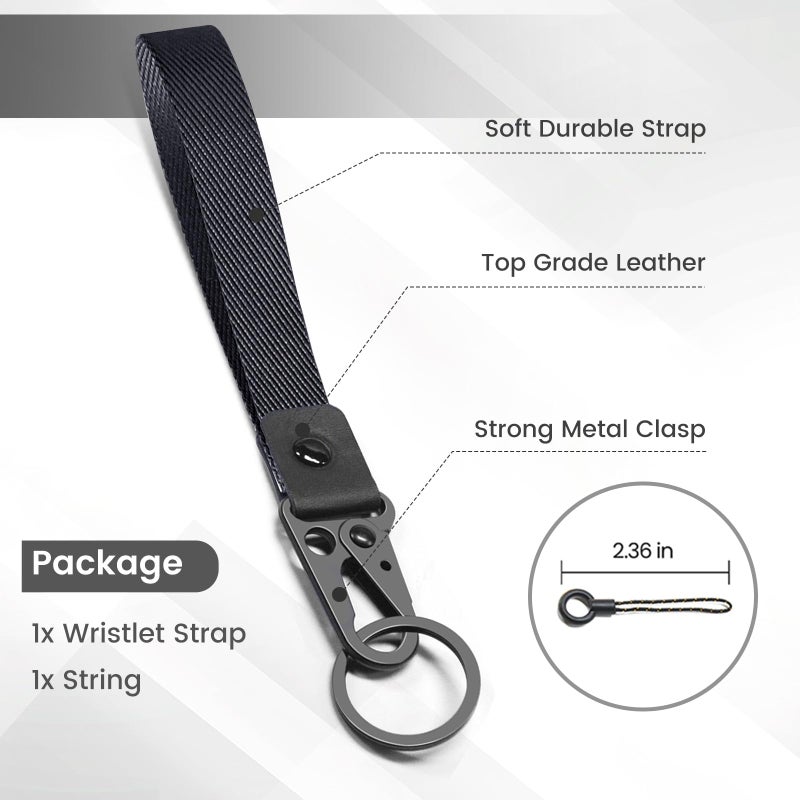 ABLAZE Wristlet Strap for Keys, Hand Wrist Lanyard Durable Key Chain Wristlet Lanyard for Men and Women (Black) - Image 5