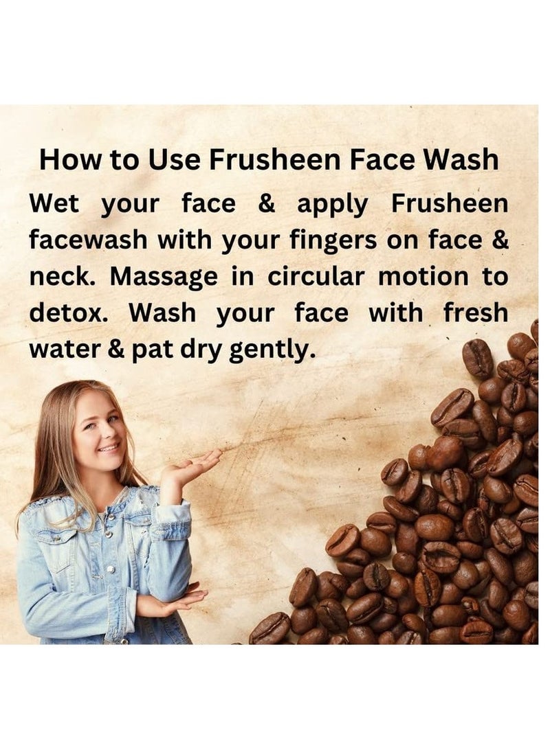 Urbaano Herbal Frusheen Coffee Dead Skin Removal Oil Control Face Wash for Fresh Glowing Skin Honey Liquorice - Image 2