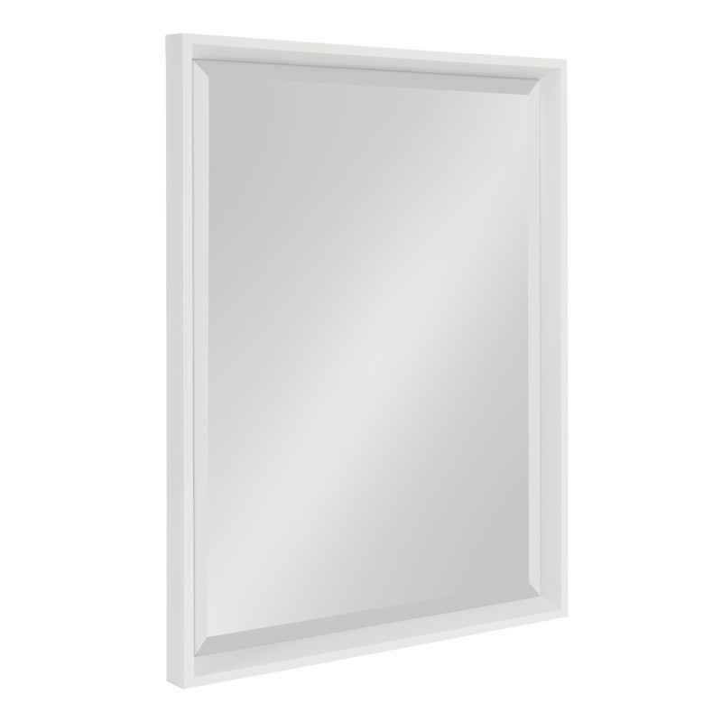 Kate and Laurel Calter Modern Decorative Framed Beveled Wall Mirror, 20 x 26, White, Contemporary Rectangle Vanity Mirror for Use as Bathroom Mirror for Over Sink or Refined Entryway Mirror - Image 1