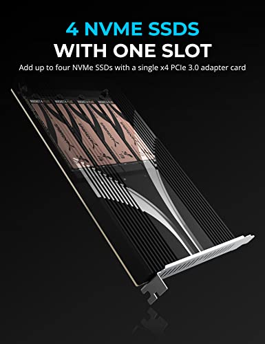SABRENT 4Drive NVMe M2 SSD to PCIe 30 x4 Adapter Card ECP3X4 - Image 3