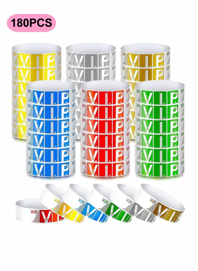 180 PCS Paper Wristbands for Events VIP Armbands Neon Wrist Bands Waterproof Hand Party Concert Lightweight Bracelets Amusement Parks Identification - Image 1