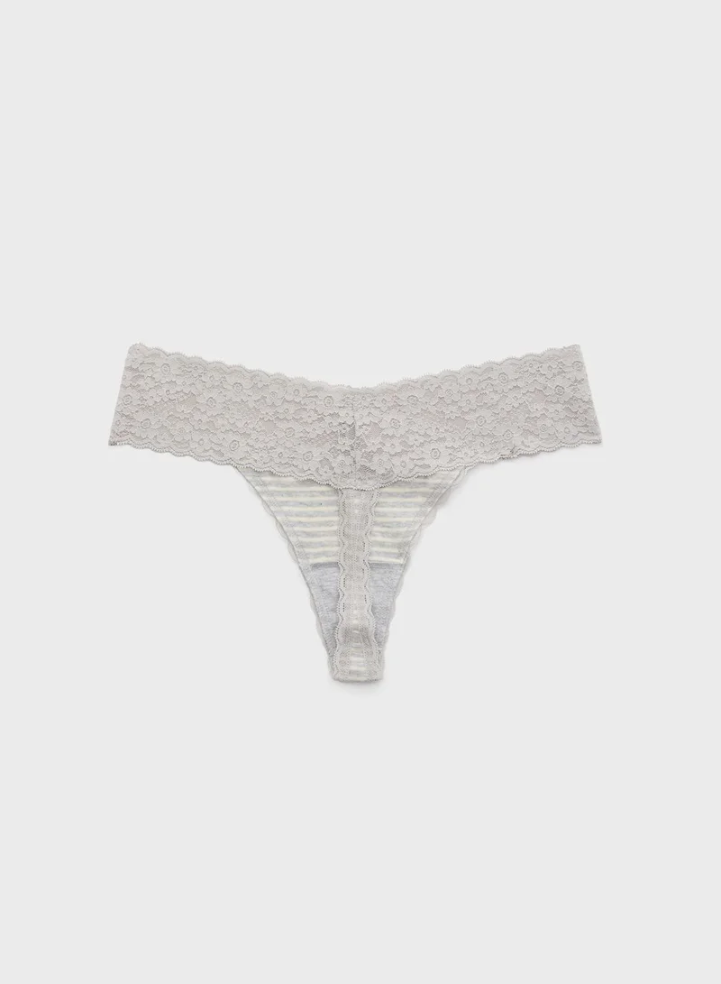 American Eagle Lace Deatil High Leg Briefs