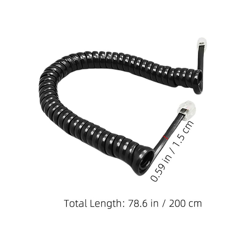 12pcs Telephone Receiver Connection Cables 2m Coiled Phone Cord for Landline Phones with Cord Detangler Compatible with Desk Telephones Black White Red - Image 2