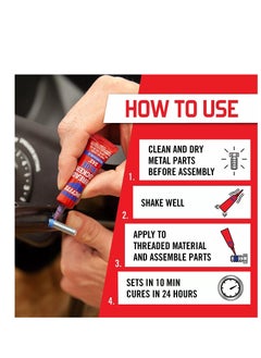 Loctite Loctite Threadlocker Blue 242 - Removable Thread Lock Glue for Nuts, Bolts, & Fasteners, Medium Strength Screw Glue to Prevent Loosening & Corrosion - 6 ml, 1 Pack  - Image 2