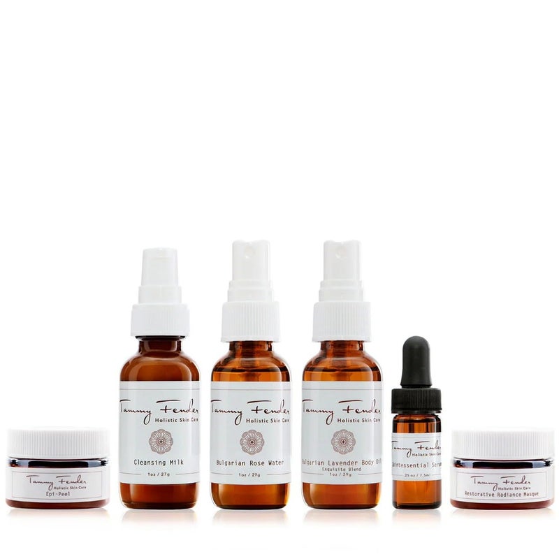 Tammy Fender  Natural Restorative At Home Facial Treatment Kit  Organic CrueltyFree NonToxic  Cleansing Exfoliating Nourishing  Cleansing Milk Rose Water EpiPeel 6 Piece Set