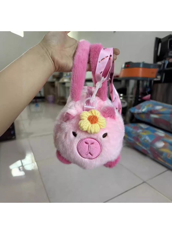 Fashionable Plush Capybara Bag Single Shoulder Slant Cross Personalized Bucket Bag Animal Shape Short Plush Toy For Teens-Color:Panda-Height:22CM【0.15kg】  - Image 5