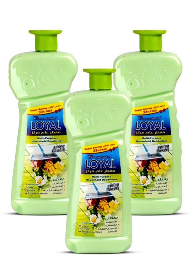 لويال جل مركز مزيل للروائح المنزلية متعدد الاستخدامات، برائحة أزهار الربيع، 3 عبوات × 2100 مل