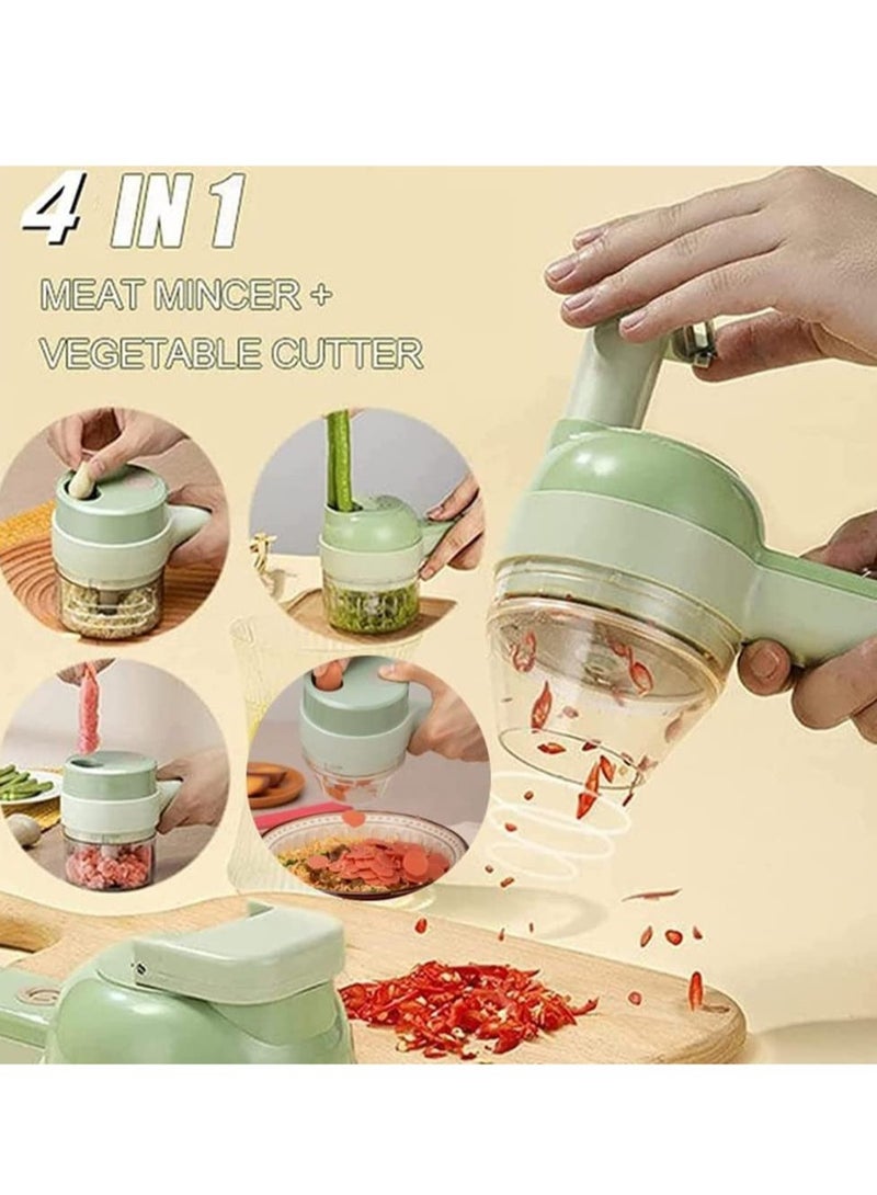 ELTRAZONE 4 in 1 Portable Handheld Electric Vegetable Cutter Set, Wireless Food Processor for Garlic Pepper Chili Onion Celery Ginger Meat, with Brush, Electric Vegetable Chopper, Garlic Slicer, Onion Chopper - Image 4