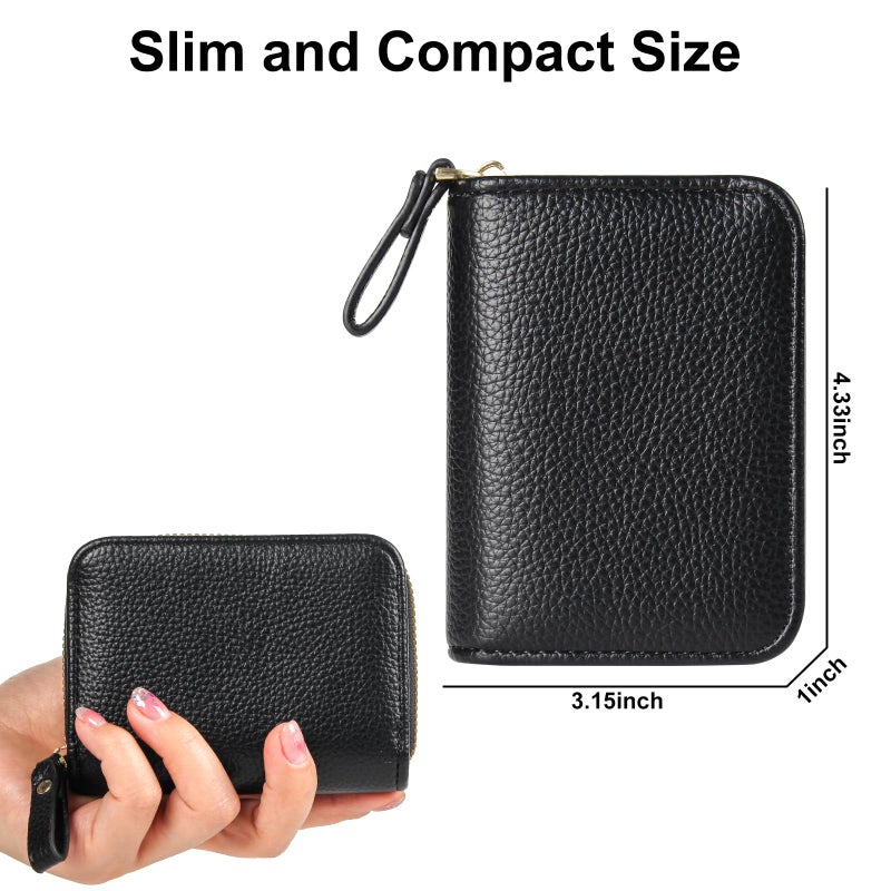 EcoVision Credit Card Holder RFID Card Case Wallet, Small Accordion Zipper Card Case Holder, Card Organizer Case for Women Men - Image 4