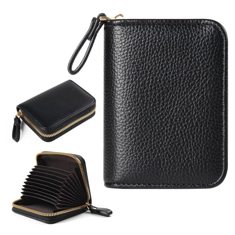 EcoVision Credit Card Holder RFID Card Case Wallet, Small Accordion Zipper Card Case Holder, Card Organizer Case for Women Men - Image 1