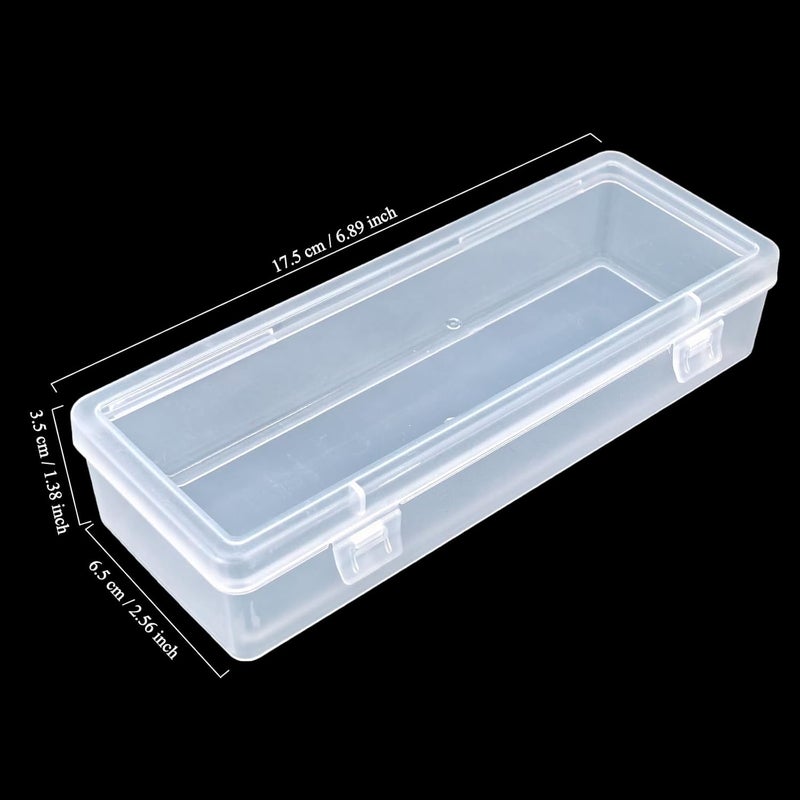 Thintinick 8 Pack Rectangular Clear Plastic Storage Containers Box with Hinged Lid for Beads and Other Small Craft Items (6.89 x 2.56 x 1.38 inch) - Image 2