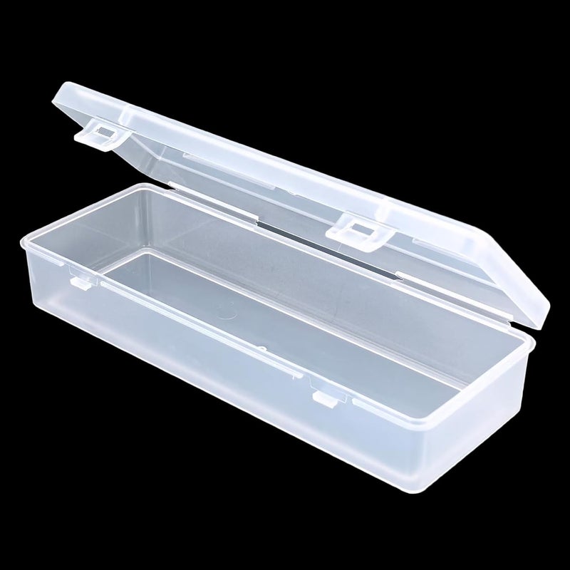 Thintinick 8 Pack Rectangular Clear Plastic Storage Containers Box with Hinged Lid for Beads and Other Small Craft Items (6.89 x 2.56 x 1.38 inch) - Image 5