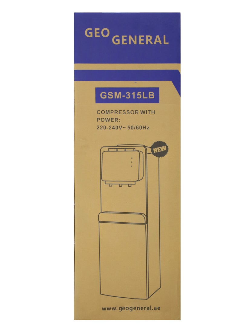 جيو جنرال موزع مياه GEO GENERAL GSM-315LB ذو التحميل العلوي، 3 صنابير، ساخن وبارد، 5 لتر/ساعة ساخن، 2 لتر/ساعة بارد، 550 واط تدفئة، 90 واط تبريد، 640 واط إجمالي، أسود + فضي  - Image 3