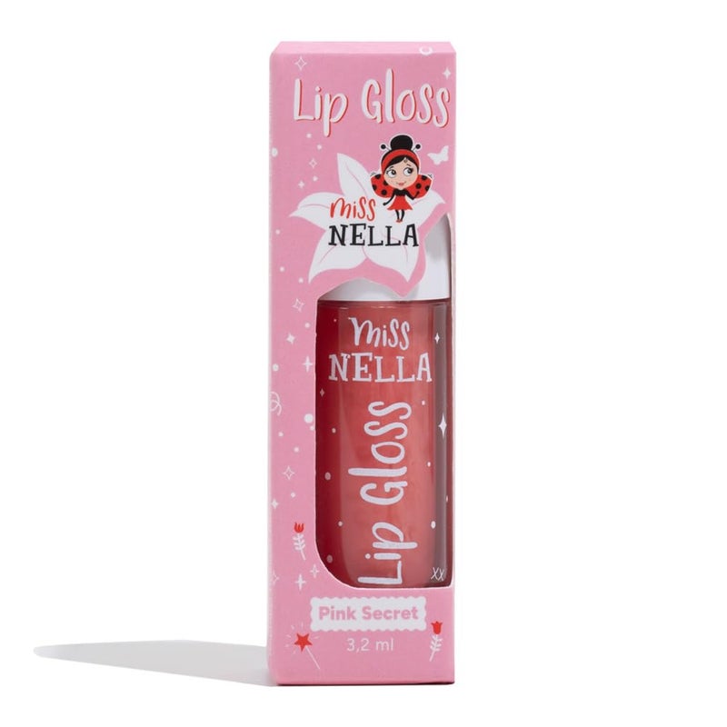 MISS NELLA Pink Secret Lip Gloss, Pink hydrating children Lip Gloss, watermelon scent, gentle on the skin. gives a sheer kiss of colour, with extra shine. - Image 1