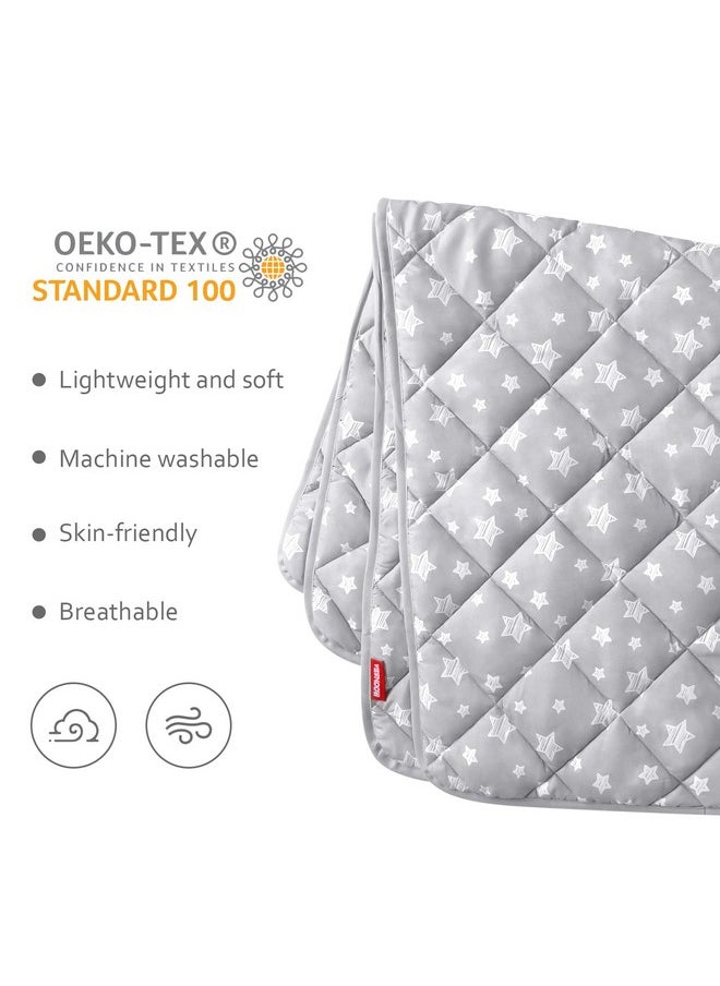 Moonsea Baby Blanket For Boys And Girls, Soft Cozy Blankets For Kids, Toddler Comforter Quilted With Grey Star Print, Ultra Soft And Comfortable Baby Comforter Down Alternative Crib Comforter, 39X47 Inches  - Image 2
