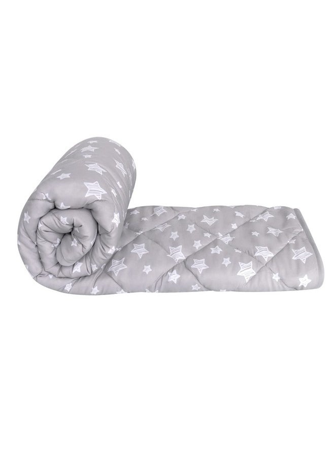 Moonsea Baby Blanket For Boys And Girls, Soft Cozy Blankets For Kids, Toddler Comforter Quilted With Grey Star Print, Ultra Soft And Comfortable Baby Comforter Down Alternative Crib Comforter, 39X47 Inches  - Image 1