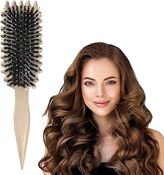 TYVOM Defining Brush Boar Bristle Hair Brush Styling Brush Curl Define Styling Curl Brush for Detangling Shaping and Defining Curls Brush for Women Girls - Image 2