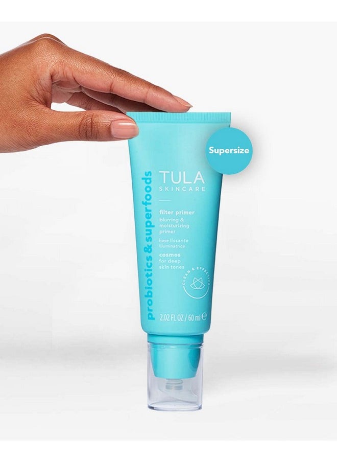 TULA - Skin Care Face Filter Blurring And Moisturizing Primer ; Smoothing Face Primer, Evens The Appearance Of Skin Tone & Redness, Hydrates & Improves Makeup Wear (Supersize, Cosmos;Deep) - Image 1