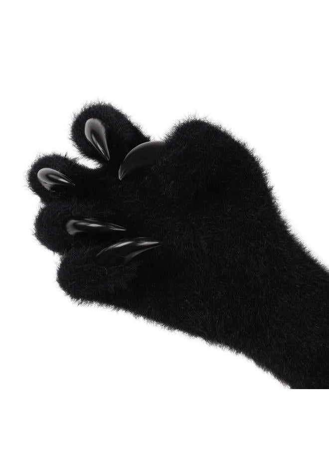 HAOAN Full Finger Paws Gloves Long Warm Mittens for Cosplay Themed Events Parties Costume Accessories, White, One size - Image 5