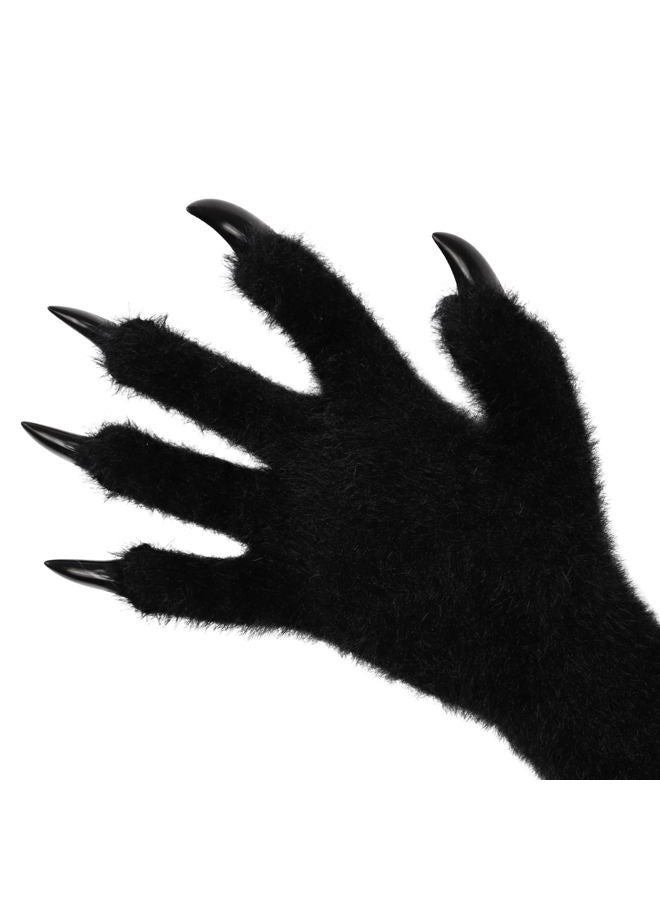 HAOAN Full Finger Paws Gloves Long Warm Mittens for Cosplay Themed Events Parties Costume Accessories, White, One size - Image 4