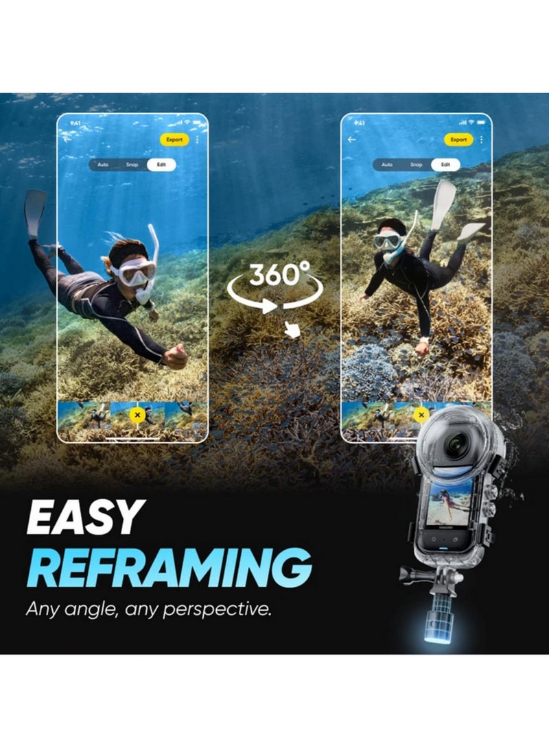 Invisible Dive Case for Insta360 X4 Waterproof Underwater Protective Housing Cover with Bracket Accessories for Insta360 X4 Action Camera Diving Shell 50m  - Image 3