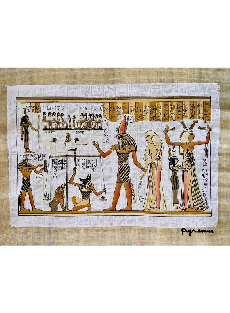 محكمة فرعونية، بردية مضيئة مصنوعة يدويًا 100%، 30×40 سم - Image 1