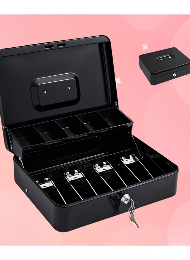 Small Pink Lockable Money Box Secure Storage for Coins and Bills Portable for Home or Office - Image 2