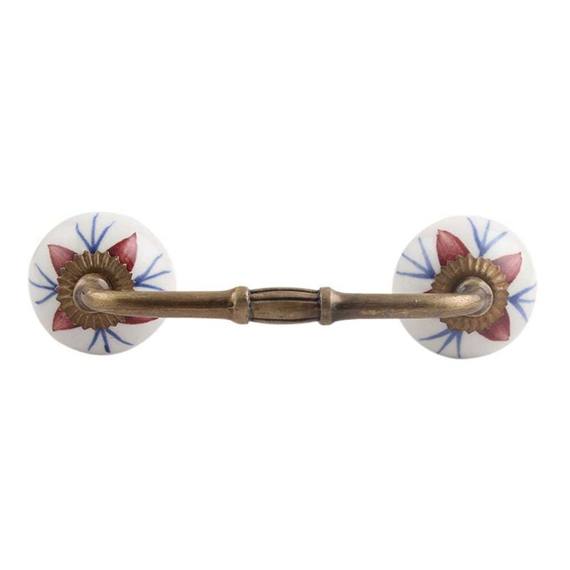 Indian-Shelf IndianShelf 1 Pack Ceramic Door Handles for Cabinets and Drawers Brown Dresser Pulls for Door Antique Hardware 8 Hole to Hole BH90CK80 