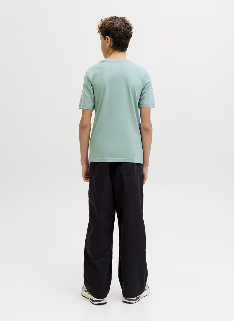 Jack & Jones Junior Kids Jjelogo Crew Neck T-Shirt - Image 2