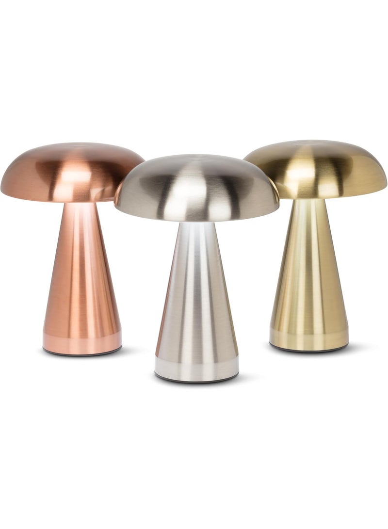Arabest Cordless Mushroom LED Table Lamp, Rechargeable Light - Metal, Rose Gold (8 inches) - Image 5
