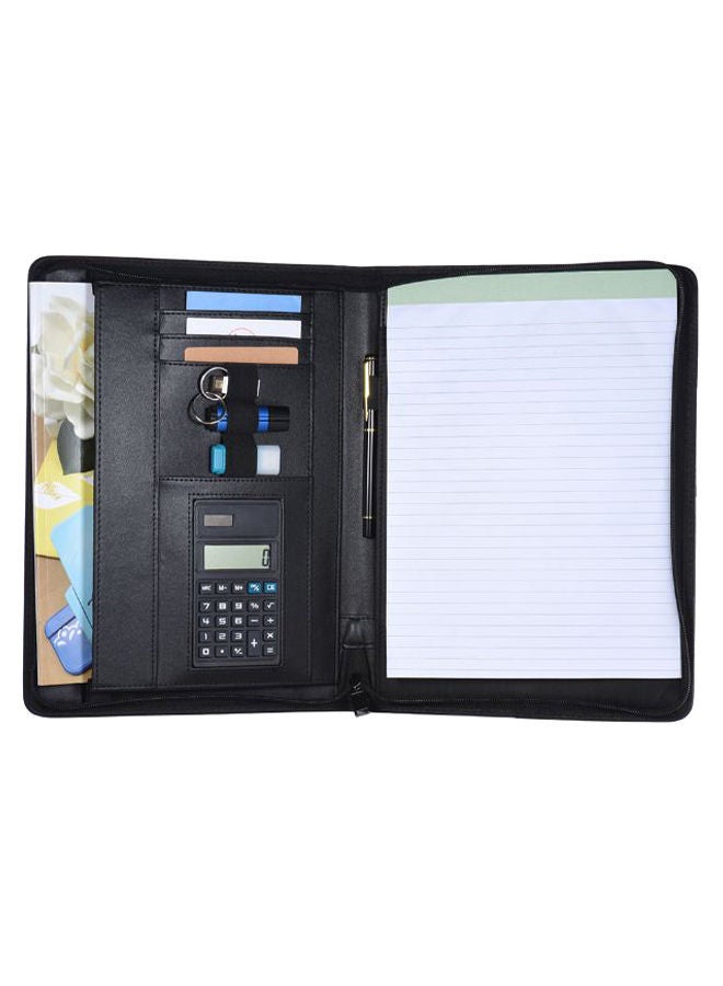 NIBEMINENT Multi-Functional A4 Professional Business Portfolio Organizer Black