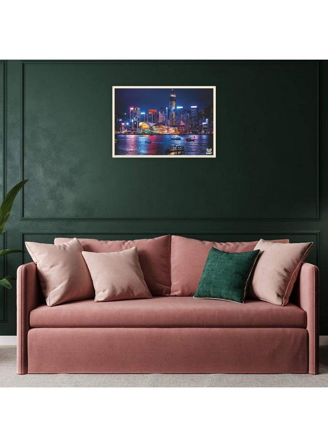 Webby Kid Hong Kong Night View Wooden Jigsaw Puzzle, 252 Pieces - Image 3