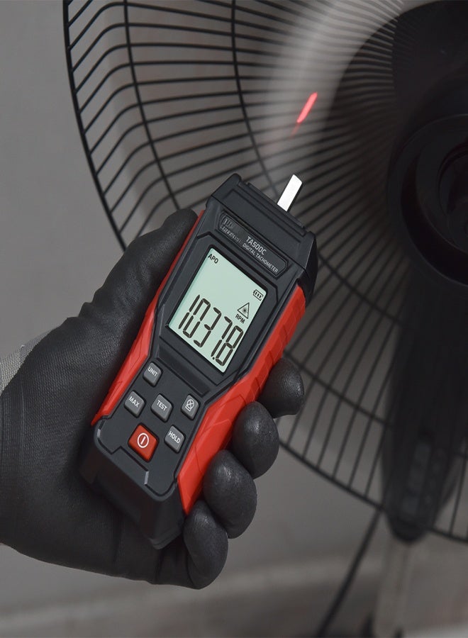 TASI Tachometer Contact& Non-contact Digital Tachometer Photo Tachometer 3～100000RPM High Accuracy RPM Tachometer Backlit Display Data Hold Auto Power Off - Image 3