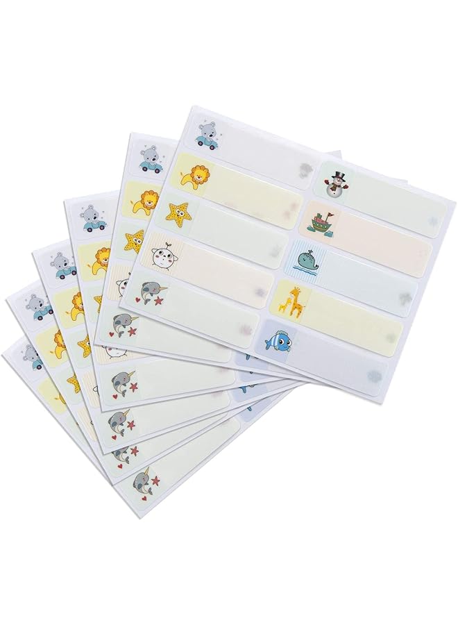 erorex 200 Pcs Baby Bottle Labels For Daycare Self Laminating Labels Waterproof Name Tag Labels Write On Label Stickers Dishwasher Safe Labels School Labels For Kids With Cartoon Prints - Image 1