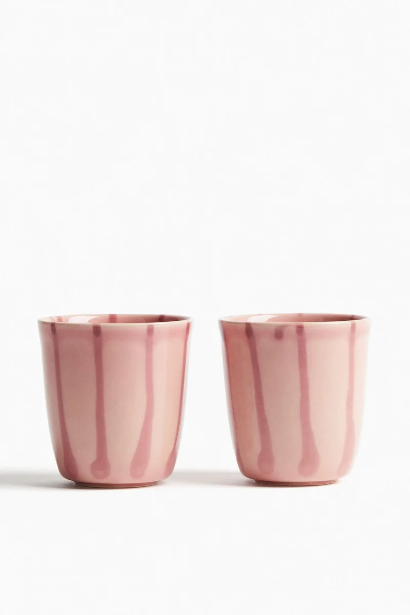 H&M 2-pack drip-glazed stoneware mugs