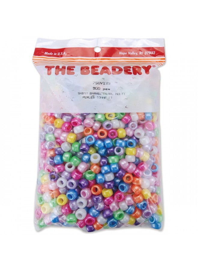 The Beadery Pony Beads 6x9mm, 900/Pkg: Pearl Multi