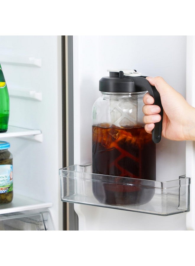 Aozita AOZITA Iced Tea Maker Pitcher with Infuser and Lid - 2 Quart Glass Mason Jar Pitcher Leak-proof Water Jug, Heavy Duty Glass Container for Tea, Water, Juice, Milk, Iced Coffee, and Drinks - Image 4
